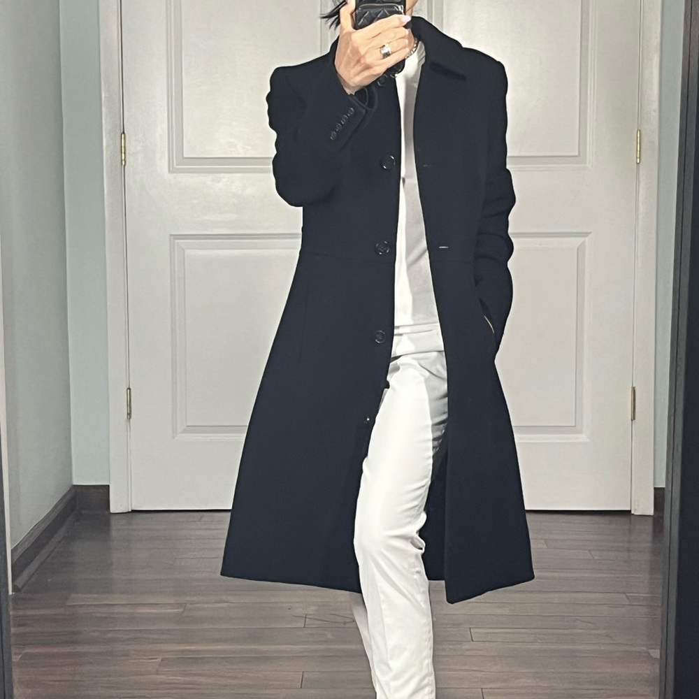 J.Crew Double cloth black coat